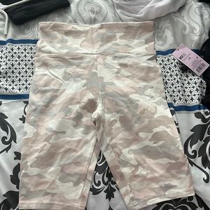 Pink camo biker shorts